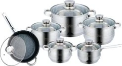 ENSEMBLE DE CUISINIÈRES EN ACIER INOXYDABLE 12 PIÈCES ENSEMBLE DE CUISINIÈRES EN ACIER INOXYDABLE 12 PIÈCES