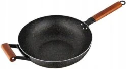 Poêle Wok Professionnelle En Aluminium Florina 30 Cm Avec Revêtement Antiadhésif Et Poignées En Bois - Adaptée à L'induction - Poêle Wok -Cuisine Fournitures Magasin 1200x655 3
