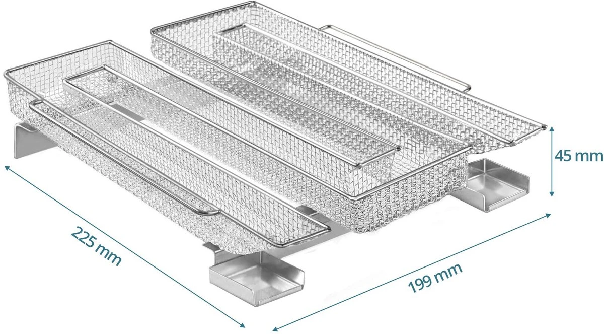 Générateur De Fumée Froide Pour Barbecue - Fumoir Inox En Forme De M - 190 X 225 X 45 Mm - Maille 2 Mm - Fumoir Barbecue Pour 5 à 20 Heures De Fumage - Plus: Crochet Jupe & Farine à Fumée 5 Générateur De Fumée Froide Pour Barbecue - Fumoir Inox En Forme De M - 190 X 225 X 45 Mm - Maille 2 Mm - Fumoir Barbecue Pour 5 à 20 Heures De Fumage - Plus: Crochet Jupe & Farine à Fumée – Image 5