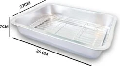 YUGN Torréfaction Plateau Combi Torréfaction Lèchefrite Set - 2x Torréfaction Plateau Avec Grille Pour Le Four Vaisselle - 36x27x7CM Et 40x30x7CM -Cuisine Fournitures Magasin 1200x666