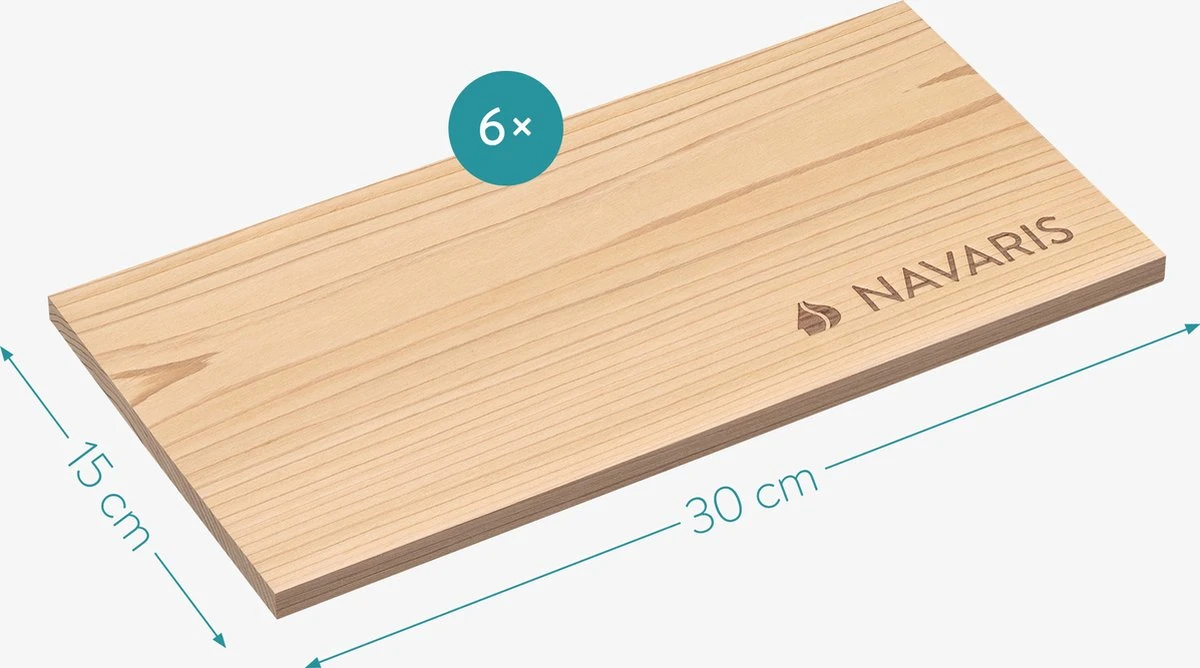 Navaris 6x Bois à Fumer Pour Barbecue - Set De 6 Planches à Fumer En Bois - 30x15 Cm - En Bois De Cèdre 6 Navaris 6x Bois à Fumer Pour Barbecue - Set De 6 Planches à Fumer En Bois - 30x15 Cm - En Bois De Cèdre – Image 6