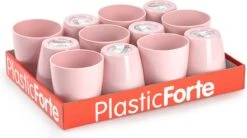 12x Pcs Verres à Boire / Verres à Limonade Vieux Rose 400 Ml - Verres à Jus / Verres à Eau Plastique Incassable Pour Enfants