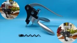 Tire-bouchon Professionnel Premium Black Edition - Ouvre-bouteille - Ouvre-bouteille - Octopus - Tire-bouchon Power Octopus - Zwart/ Grijs