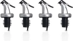 4 Pièces Bec Verseur Verrouillable Avec Bouchon - Bec Verseur De Précision Bec Doseur - Se Ferme Facilement - Pour Huile, Vinaigre Et Alcool