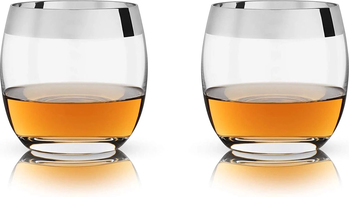 Viski Irving Chrome Rim Crystal Lowball Tumblers Set De 2 – Verre Cristallin De Premium Supérieure, élégants Verres à Whisky Lowball, Verres à Cocktail Coffret Cadeau – 9 Oz 1 Viski Irving Chrome Rim Crystal Lowball Tumblers Set De 2 – Verre Cristallin De Premium Supérieure, élégants Verres à Whisky Lowball, Verres à Cocktail Coffret Cadeau – 9 Oz