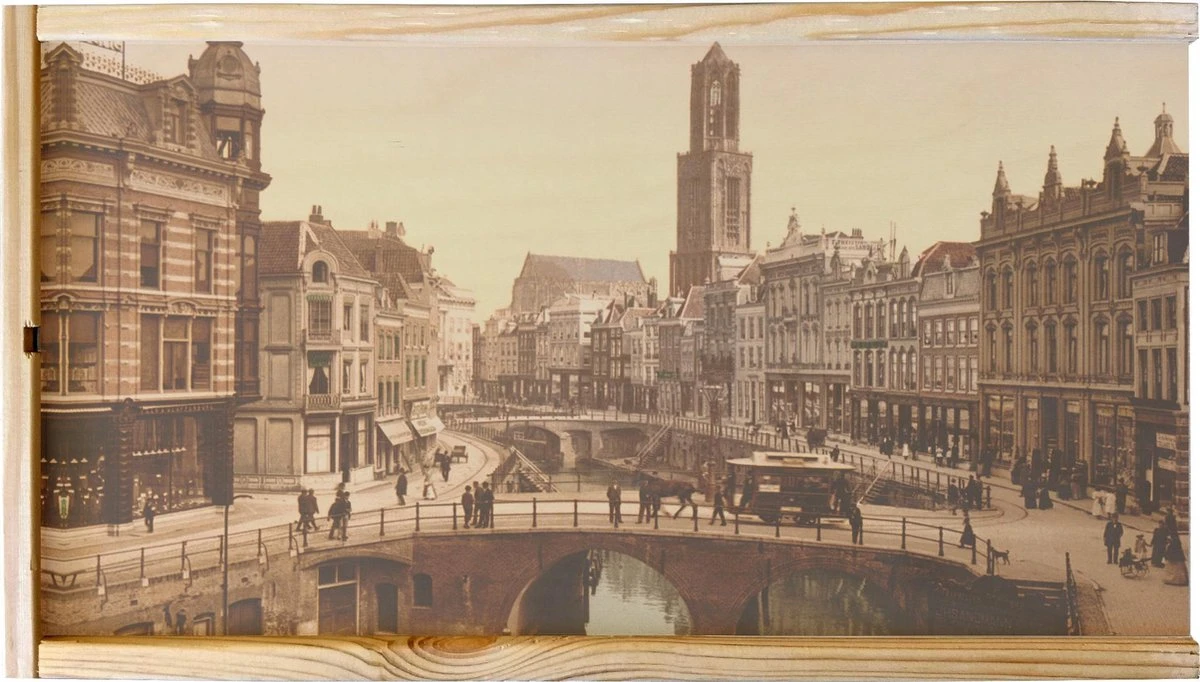 Boîte à Vin - Vue Sur La Vieille Ville D'Utrecht Dom - Tirage Photo Ancienne Sur Boîte En Bois - 19x36 Cm 3 Boîte à Vin - Vue Sur La Vieille Ville D'Utrecht Dom - Tirage Photo Ancienne Sur Boîte En Bois - 19x36 Cm – Image 3