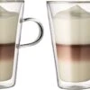 Louvira - Verres à Latte Macchiato - 400 Ml - 2 Pièces - Verres à Thé - Verres à Double Paroi - Verres à Latte Macchiato à Double Paroi - Verres à Latte - Verres à Café - Verres à Cappuccino