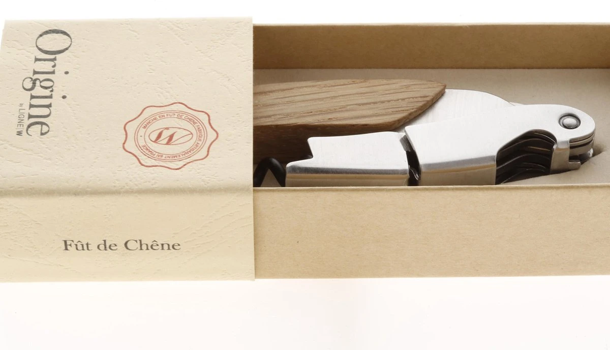 LIGNE W - ORIGINE - COUTEAU DE SOMMELIER OUVRE BOUTEILLE DE LUXE VERITABLE FÛT DE CHÊNE FINITION NATURELLE 5 LIGNE W - ORIGINE - COUTEAU DE SOMMELIER OUVRE BOUTEILLE DE LUXE VERITABLE FÛT DE CHÊNE FINITION NATURELLE – Image 5