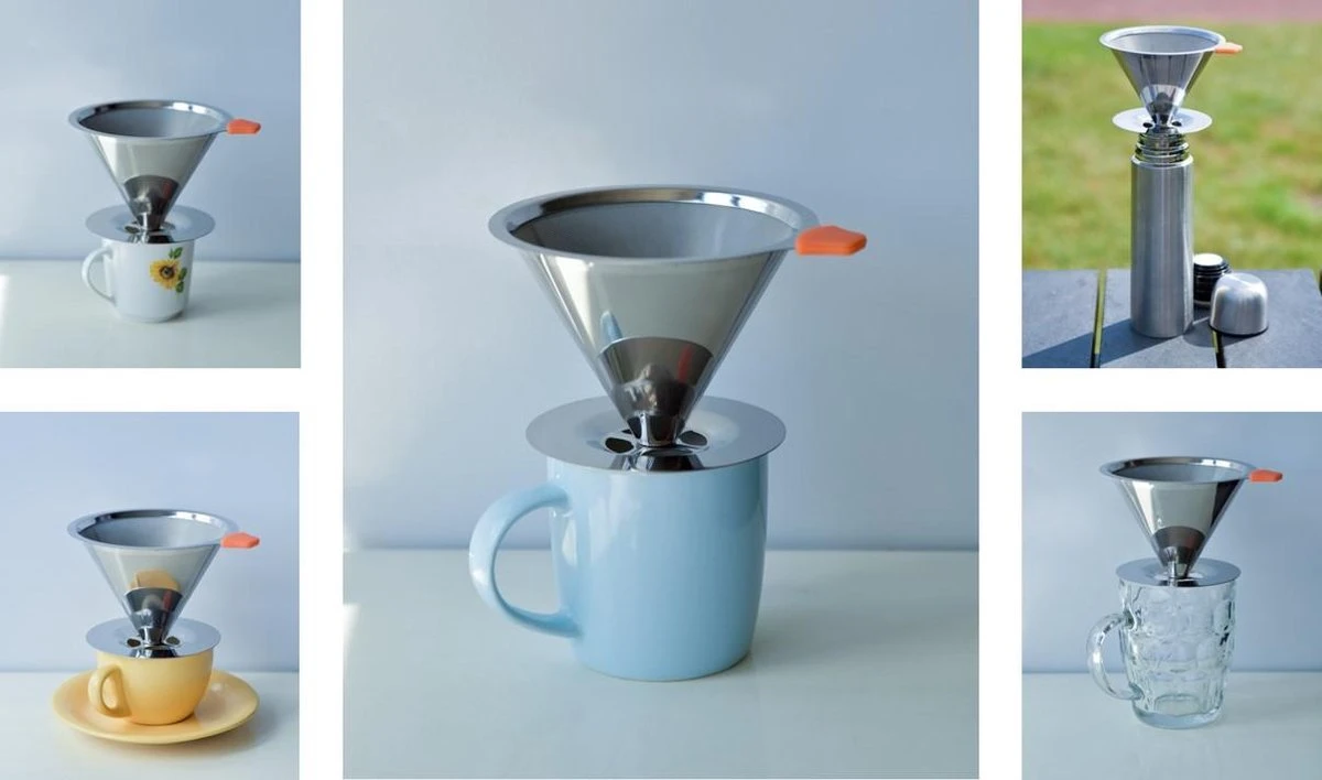 Filtre à Café Réutilisable Avec Cuillère à Café En Acier Inoxydable | Porte-filtre à Café Permanent | Pour Faire Du Café | Le Café Filtre Verse | 1 à 4 Tasses | Filtre à Café Lavable | Filtre à Café De Voyage / Camping 7 Filtre à Café Réutilisable Avec Cuillère à Café En Acier Inoxydable | Porte-filtre à Café Permanent | Pour Faire Du Café | Le Café Filtre Verse | 1 à 4 Tasses | Filtre à Café Lavable | Filtre à Café De Voyage / Camping – Image 7
