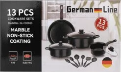 German Line Soft Grip - Ensemble De Casseroles 13 Pièces - Convient Pour Le Gaz Et L'induction