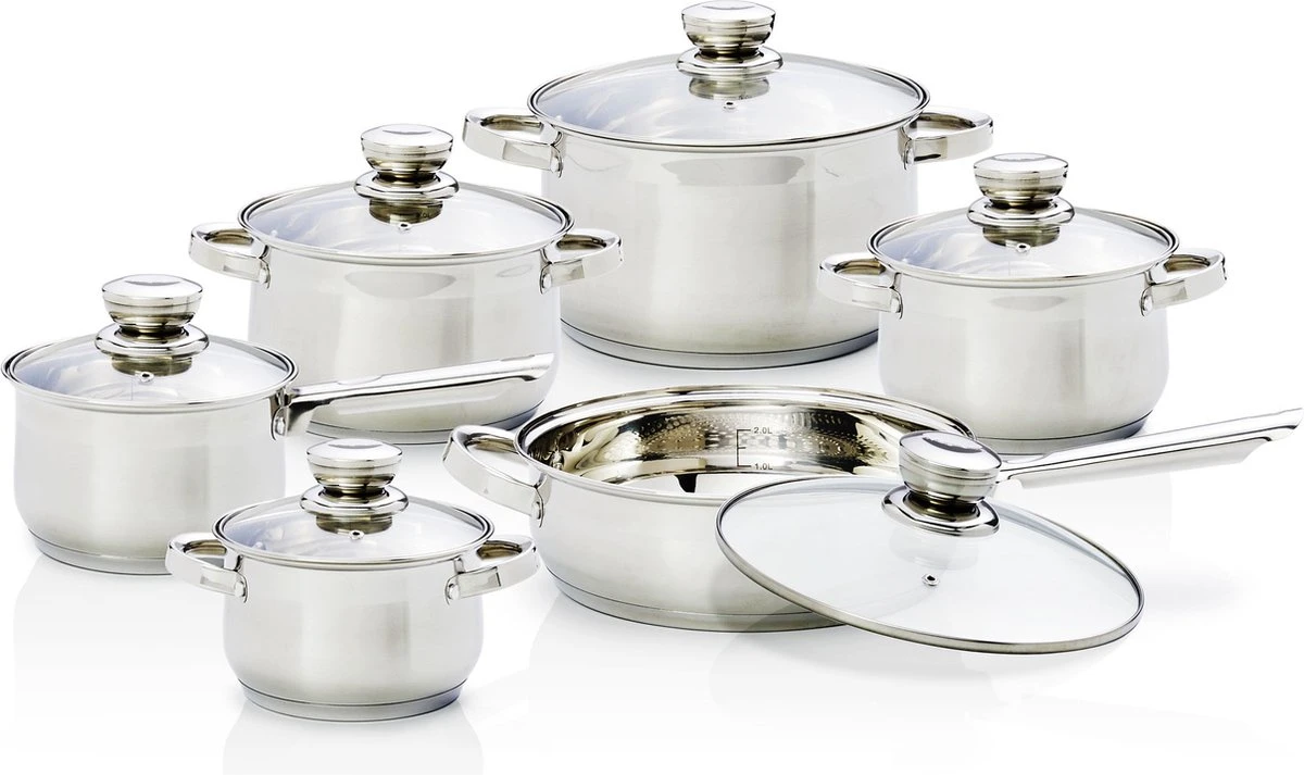 MAGNANi Ensemble De 6 Casseroles Et Poêles Avec Couvercles Tout Feux, Ensemble De Casseroles à Induction En Acier Inoxydable Comprenant 3 Casseroles, Une Marmite à Soupe, Une Poêle à Frire 1 MAGNANi Ensemble De 6 Casseroles Et Poêles Avec Couvercles Tout Feux, Ensemble De Casseroles à Induction En Acier Inoxydable Comprenant 3 Casseroles, Une Marmite à Soupe, Une Poêle à Frire