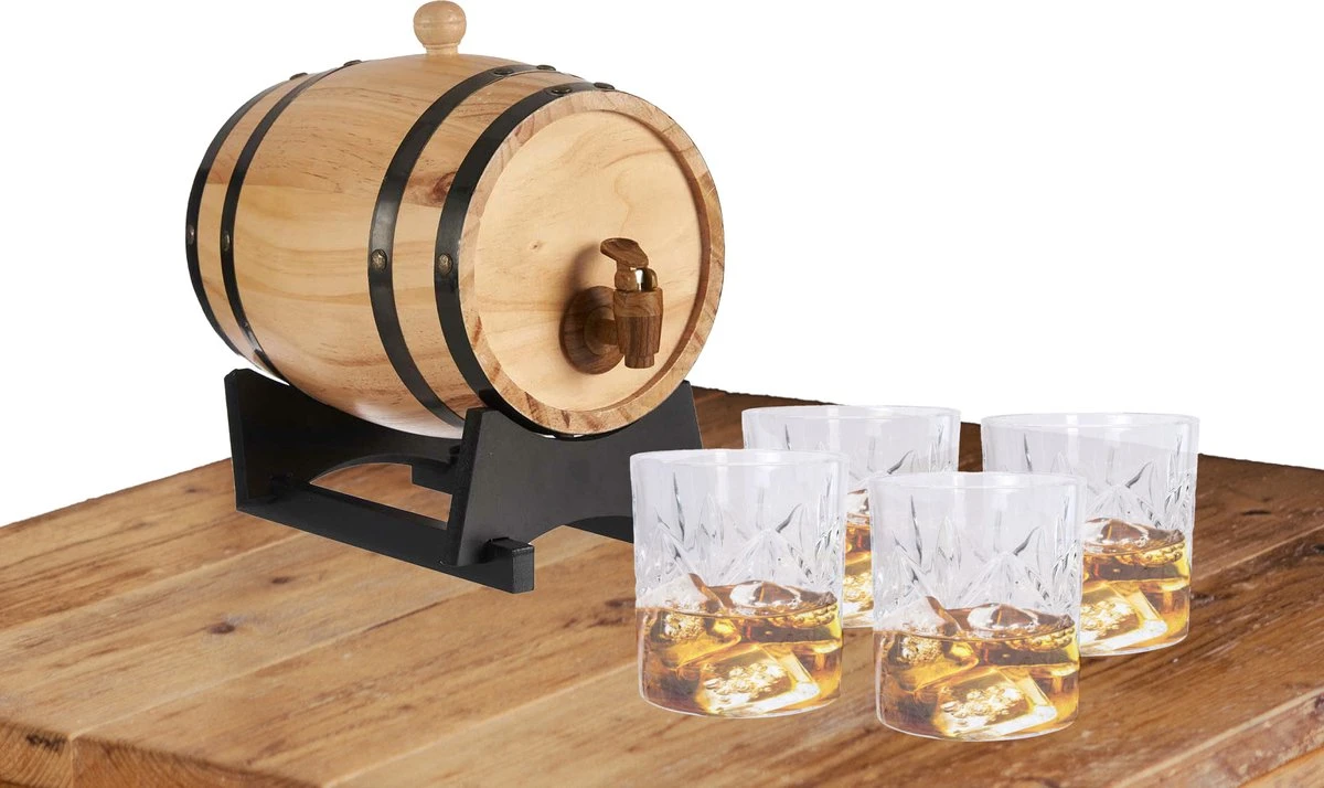 Kinvara Distributeur De Boisson Avec Robinet 3 Litres Avec 4x Verres à Whisky 230 Ml 1 Kinvara Distributeur De Boisson Avec Robinet 3 Litres Avec 4x Verres à Whisky 230 Ml