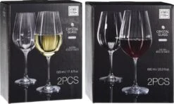 Lot De 4 Verres à Vin Witte Et 4 Verres à Vin Rouge 520 Ml / 690 Ml De Verre En Cristal - Verres En Cristal - Verre à Vin - Vins - Cadeau Amateur De Vin