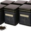 Boîte à Thé, Classique Et Carrée, 6 Pièces, Boîte De Rangement, Empilable, Y Compris 6 étiquettes Pour L'étiquetage, étanche Aux Arômes En Métal, également Idéale Comme Boîte à Farine, à Riz Ou à Biscuits