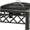 Outsunny 3-en-1 Brasero Brasero Avec Grille De Protection Contre Les étincelles Barbecue De Jardin Noir 842-170