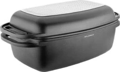 Poêle Professionnelle 2 En 1 Florina Delico Avec Induction Double Face Et Revêtement 2 Couches - Aluminium - 5,1L Noir Mat