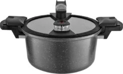 Autocuiseur Professionnel Florina Deli Cook - Autocuiseur - 24 Cm 4,2 Litres - Aspect Pierre - Anthracite - Casserole Sous Vide - Vanne Brevetée -Cuisine Fournitures Magasin 1200x731