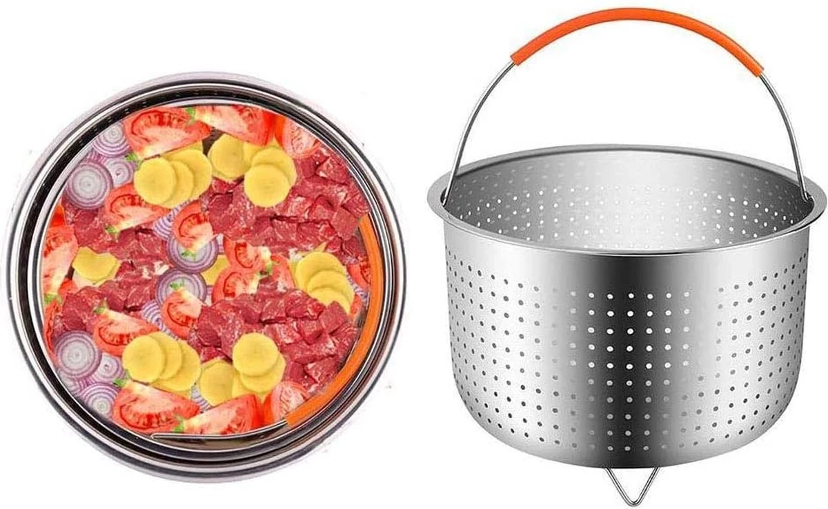 Panier Vapeur Inox, Accessoires Autocuiseur, Insert Inox Avec Poignée Silicone, Raccord Autocuiseur, Autocuiseur Pour Casseroles, Marmites, Autocuiseur, Cuisson Vapeur Légumes, Fruits, Oeufs 6 Panier Vapeur Inox, Accessoires Autocuiseur, Insert Inox Avec Poignée Silicone, Raccord Autocuiseur, Autocuiseur Pour Casseroles, Marmites, Autocuiseur, Cuisson Vapeur Légumes, Fruits, Oeufs – Image 6