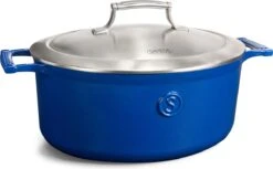 Saveur Selects Série Voyage - Casserole Ovale - 30 Cm - Avec Couvercle Léger Double Paroi - Blauw Classique - Convient À L'Induction - Sans PFAS - Garantie À Vie