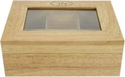 Boîte à Thé Cosy Et Trendy - Naturel - 6 Compartiments - 23,8x18,8cm - Wood And Yourkitchen E-cookbook