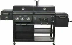 Barbecue Combiné El Fuego Arizona - Barbecue - Bbq - Zwart - Grille De Cuisson En Fonte Et Acier Chromé - 83 Kg - Dimensions Environ 203 X 127 X 60 Cm -Cuisine Fournitures Magasin 1200x746