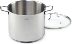 Rosmarino Pour & Cook - Casserole Avec Couvercle En Verre - Ø28cm - 100% Sans PFAS & PFOA - Acier Inoxydable 18/10 - Technologie ThermoFlow - Poignées Cool Touch - Convient à Toutes Les Sources De Chaleur & Lave-vaisselle