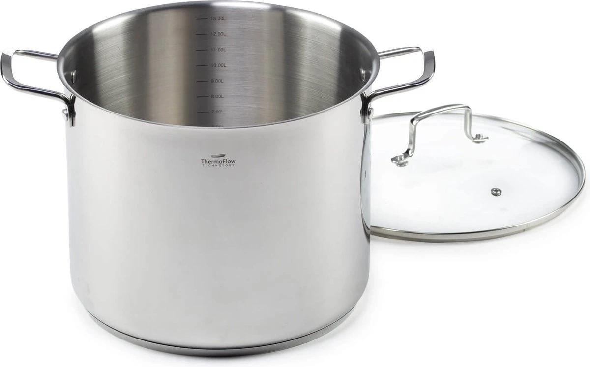 Rosmarino Pour & Cook - Casserole Avec Couvercle En Verre - Ø28cm - 100% Sans PFAS & PFOA - Acier Inoxydable 18/10 - Technologie ThermoFlow - Poignées Cool Touch - Convient à Toutes Les Sources De Chaleur & Lave-vaisselle 1 Rosmarino Pour & Cook - Casserole Avec Couvercle En Verre - Ø28cm - 100% Sans PFAS & PFOA - Acier Inoxydable 18/10 - Technologie ThermoFlow - Poignées Cool Touch - Convient à Toutes Les Sources De Chaleur & Lave-vaisselle