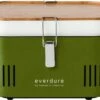 Charbon De Bois Everdure Cube - Avec Compartiment De Rangement Et Plan De Travail - Aluminium / Bois / Acier Inoxydable - Vert