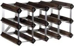 Cave à Vin Traditionnelle Co. Casier à Vin Pour 12 Bouteilles 42 X 22,8 Cm Chêne Brûlé Brun