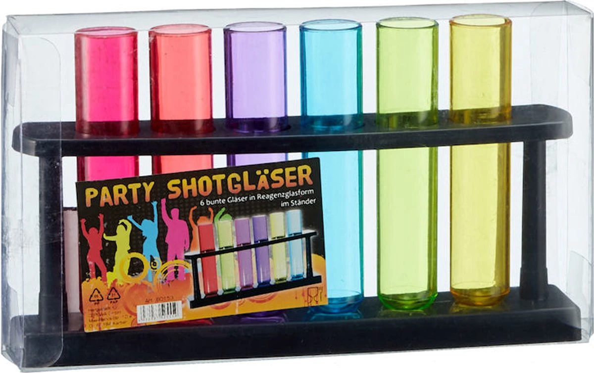 Verres à Decopatent® Dans Le Support - Set De 6 Verres à Liqueur Colorés - Verre à Liqueur Coloré - Verres à Shot à Liqueur Party Tube à Essai 3 Verres à Decopatent® Dans Le Support - Set De 6 Verres à Liqueur Colorés - Verre à Liqueur Coloré - Verres à Shot à Liqueur Party Tube à Essai – Image 3