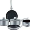 Herzberg HG-1020 : Set De Casseroles 7 Pièces Avec Revêtement Antiadhésif Et Revêtement En Pierre
