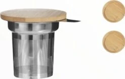 Madame Chai - Passoire à Thé En Bambou - Bamboe à Thé - Passoire à Thé Durable - Passoire à Thé Avec Couvercle - Sous-verre - Infuseur à Thé -Cuisine Fournitures Magasin 1200x759 1