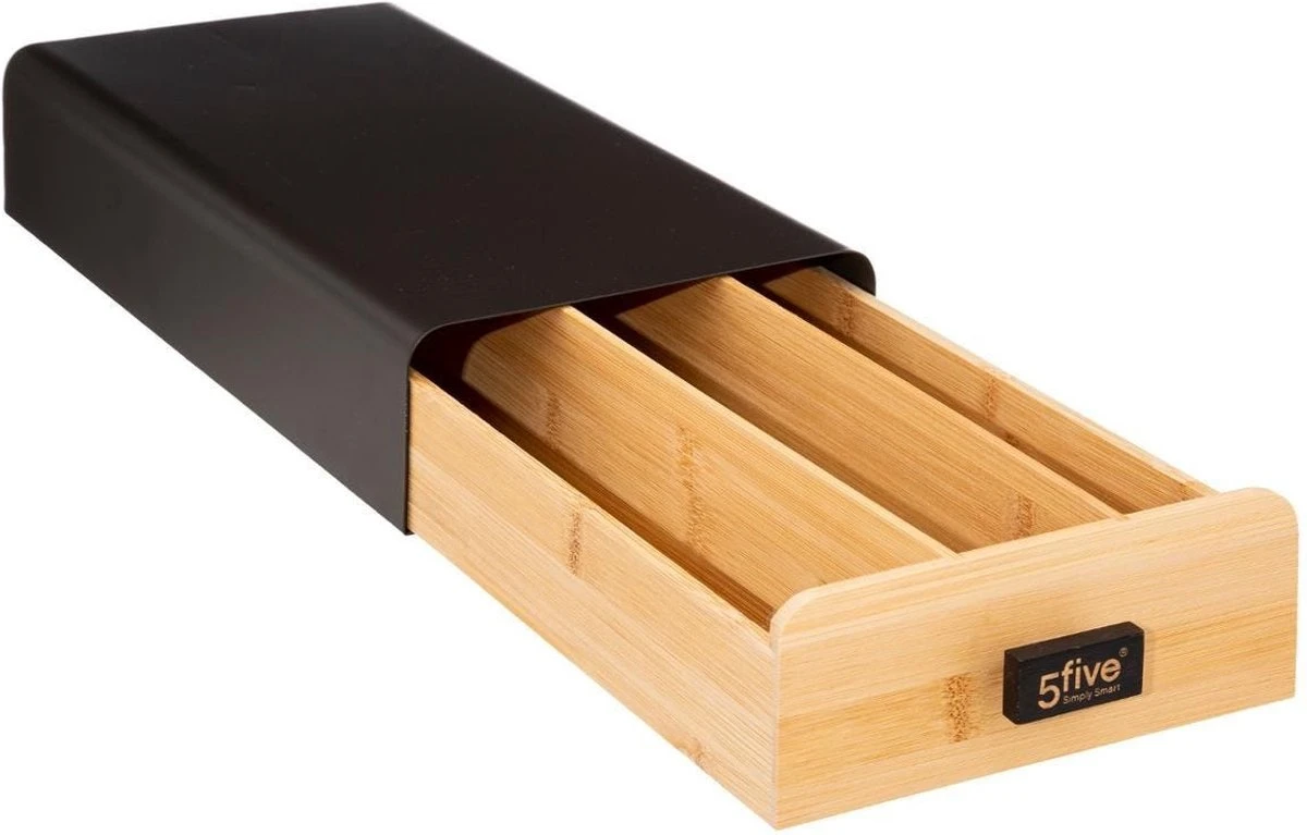 Porte-gobelet à Café Five® En Métal Avec Bambou - Zwart - Compartiments De Tri Et Réglables Et Extensibles - Petit (30 Capsules) 2 Porte-gobelet à Café Five® En Métal Avec Bambou - Zwart - Compartiments De Tri Et Réglables Et Extensibles - Petit (30 Capsules) – Image 2