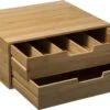 Five Capsule Holder Bamboe- 2 Tiroirs - Boîte à Thé - Opbergbox - Bureau Organisateur - Support Capsule Café - Dosettes De Café Machine à Café Stand Avec Tiroir - Porte - Tasses à Café Café - Dolce Gusto - Nespresso- Vertuo - L'Or