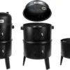 Barbecue Fumeur - BBQ Charbon De Bois - Fumeur Barbecue - Fumeur Barbecue - Fumeur - Four à Grill - Fumeur à Grill - Barbecue De Jardin 3en1 - Fumeur Barbecue - Fumeur Barbecook XL - Couvercle Avec Thermomètre - Zwart - 45x80cm