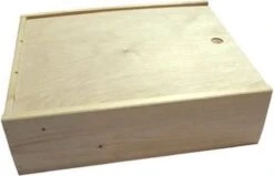 Boîte à Vin 3 Compartiments Avec Couvercle Coulissant - Y Compris La Laine De Bois Gratuite