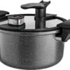 Autocuiseur Professionnel Florina Deli Cook - Autocuiseur - 24 Cm 4,2 Litres - Aspect Pierre - Anthracite - Casserole Sous Vide - Vanne Brevetée