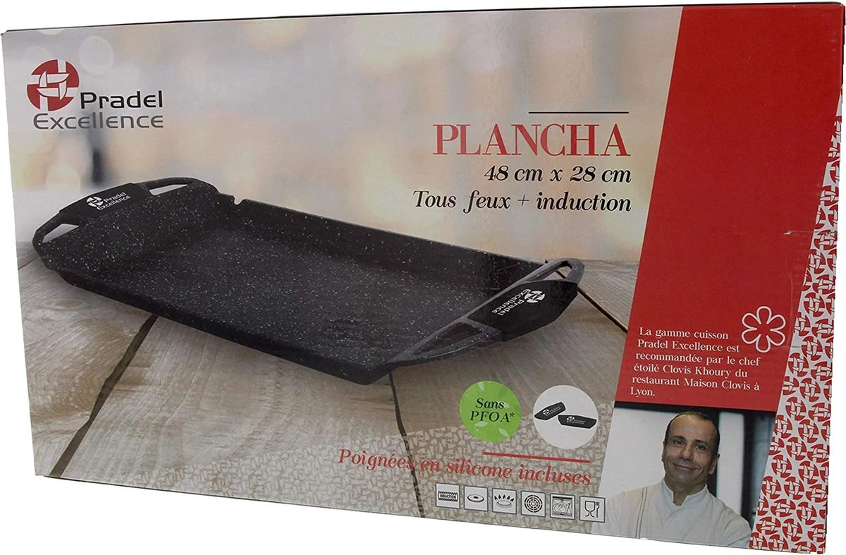 Pradel Excellence 52402M Pan Grill Plancha Imitation Pierre Zwart 48 X 28 X 4,7 Cm 3 Pradel Excellence 52402M Pan Grill Plancha Imitation Pierre Zwart 48 X 28 X 4,7 Cm – Image 3