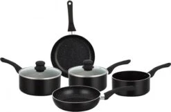 Herzberg HG-1020 : Set De Casseroles 7 Pièces Avec Revêtement Antiadhésif Et Revêtement En Pierre -Cuisine Fournitures Magasin 1200x788 1