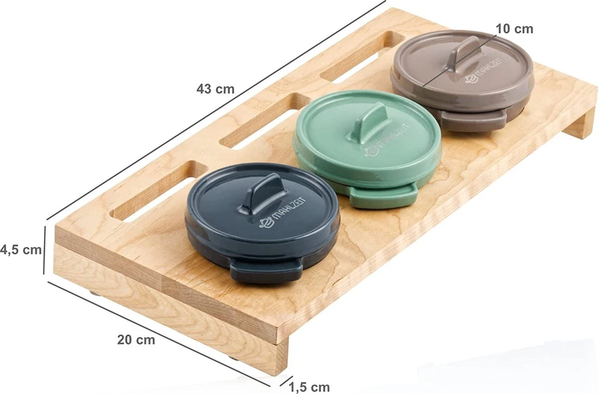 Mahlzeit Mini Cocotte Set Avec Support En Bois 3 X 250 Ml En Fonte Lot De 3 Casseroles De Service Casserole émaillée Petite Cocotte Casserole En Fonte 2 Mahlzeit Mini Cocotte Set Avec Support En Bois 3 X 250 Ml En Fonte Lot De 3 Casseroles De Service Casserole émaillée Petite Cocotte Casserole En Fonte – Image 2