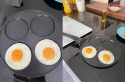 Poêle à Frire Avec Revêtement En Céramique Antiadhésive 26 Cm Pour Mini Crêpes Mini Uttapam Mini Crêpe œufs à Frire 4 Et 7 Formes Sans Induction (4 Formes)