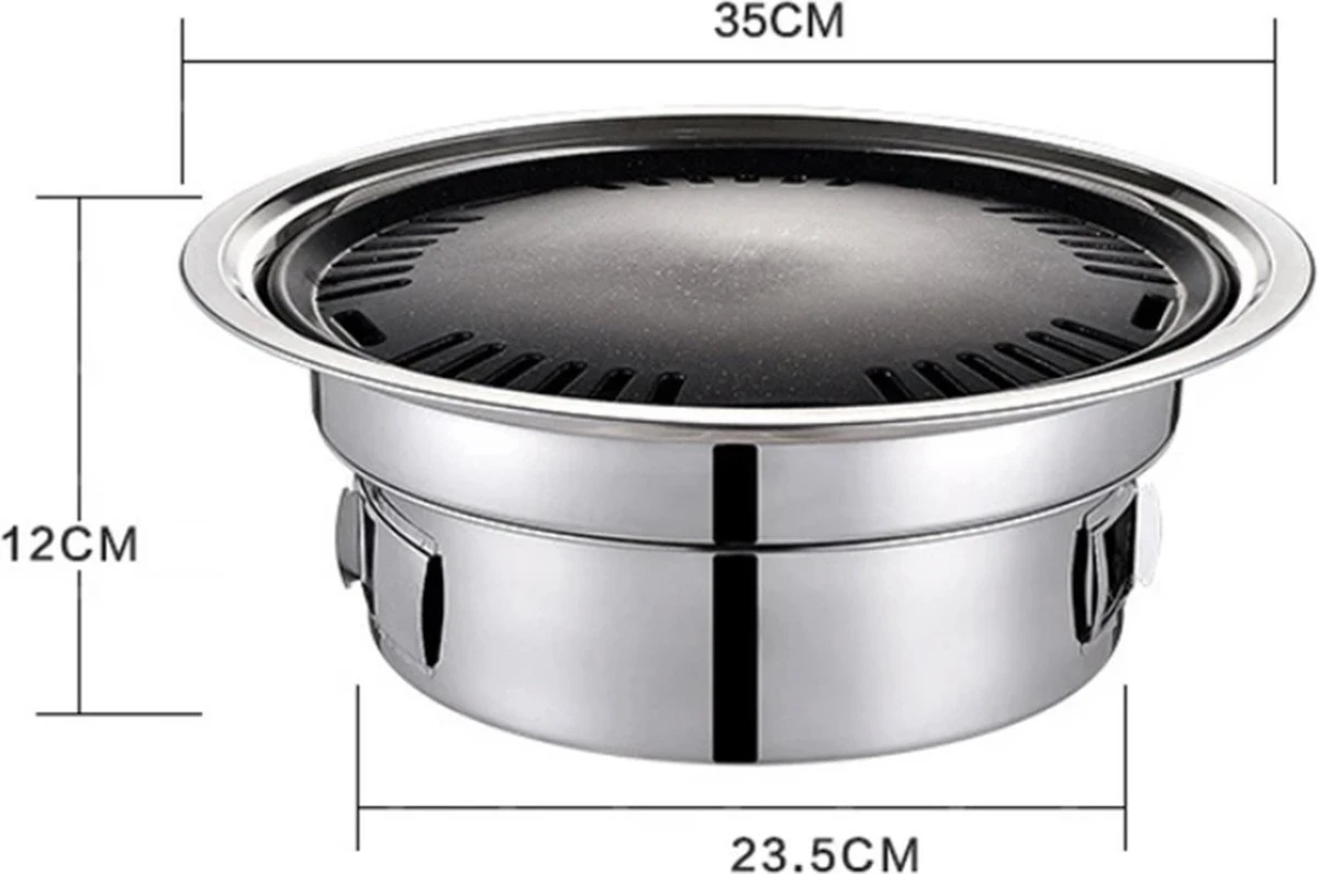 BBQ Coréen Portable - Charbon De Bois - Ustensiles De Cuisson - Revêtement Antiadhésif En Acier Inoxydable - Poêle à Charbon Portable Avec Plaque Chauffante - BBQ De Camping En Plein Air 2 BBQ Coréen Portable - Charbon De Bois - Ustensiles De Cuisson - Revêtement Antiadhésif En Acier Inoxydable - Poêle à Charbon Portable Avec Plaque Chauffante - BBQ De Camping En Plein Air – Image 2