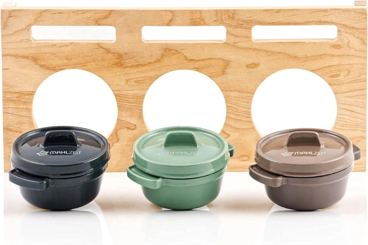 Mahlzeit Mini Cocotte Set Avec Support En Bois 3 X 250 Ml En Fonte Lot De 3 Casseroles De Service Casserole émaillée Petite Cocotte Casserole En Fonte 5 Mahlzeit Mini Cocotte Set Avec Support En Bois 3 X 250 Ml En Fonte Lot De 3 Casseroles De Service Casserole émaillée Petite Cocotte Casserole En Fonte – Image 5
