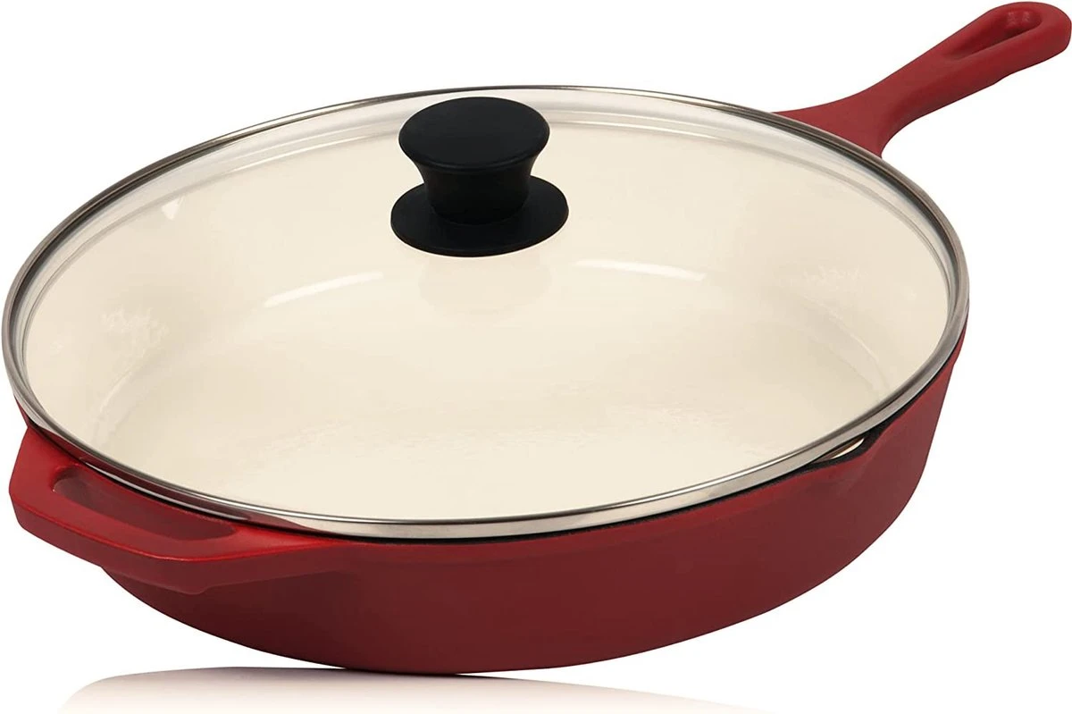 Mahlzeit Poêle En Fonte Avec Couvercle émaillé, Ø 29,5 Cm, Dark Cherry, Cocotte à Deux Becs, Couvercle De Poêle à Griller, Poêle Universelle, Poêle En Fonte, Cocotte Avec Couvercle, Rebord Haut, Casseroles 1 Mahlzeit Poêle En Fonte Avec Couvercle émaillé, Ø 29,5 Cm, Dark Cherry, Cocotte à Deux Becs, Couvercle De Poêle à Griller, Poêle Universelle, Poêle En Fonte, Cocotte Avec Couvercle, Rebord Haut, Casseroles