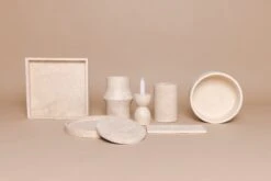 Mooisa - Seau à Vin - Travertin Ø12x18cm - Plateau Rond En Marbre - Plateau Carré En Marbre - Bol De Décoration - Planche à Tapas - Planche De Service -Cuisine Fournitures Magasin 1200x800 125