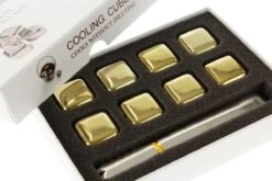 Bloc De Glace De Remplacement - Whisky Stones En Acier Inoxydable Couleur Or - Lot De 8