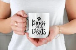 Paws De Mes Friandises Tasse En Céramique, Tasse Mignonne Avec Patte, Tasse Cadeau De Qualité Pour Les Amoureux Des Chiens, Idée Cadeau Pour Les Propriétaires De Chiens, D015-061W, 11 Oz,