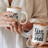 Tasse En Céramique Live Love Dogs, Tasse à Café Pour Les Amoureux Des Chiens, Un Cadeau Uniek Pour Vos Proches, Cadeau De Propriétaire De Chien Mignon, D015-194W, 11 Oz,