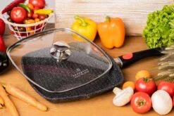 Edënberg Black Line - Poêle à Griller En Céramique Avec Couvercle - 28x28 Cm - Revêtement Antiadhésif 3 Couches ! -Cuisine Fournitures Magasin 1200x800 46