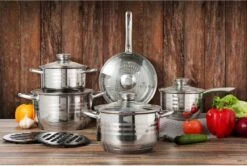 Royal Swiss - Batterie De Cuisine à Induction 12 Pièces - Couvercle En Verres - Acier Inoxydable Pan / Casserole / Frying Pan - PFAS Gratuit 5 Royal Swiss - Batterie De Cuisine à Induction 12 Pièces - Couvercle En Verres - Acier Inoxydable Pan / Casserole / Frying Pan - PFAS Gratuit -Cuisine Fournitures Magasin 1200x805 5